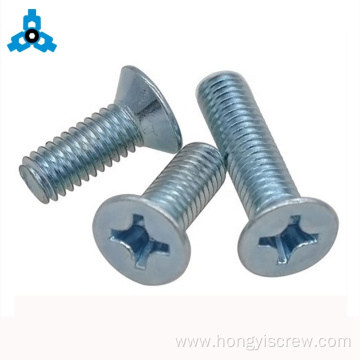 Chrome countersunk machine screw